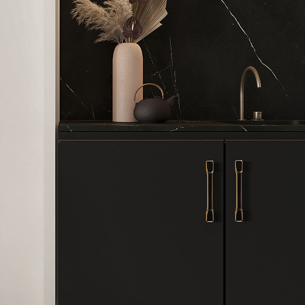 Simple Gold Solid Cabinet Handle Round Corner Pull