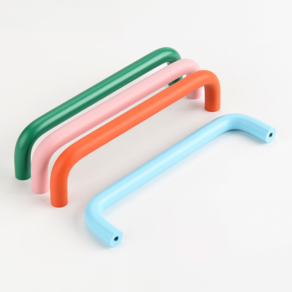 Colorful Small Double Curved Wardrobe Handles For Children's Room
