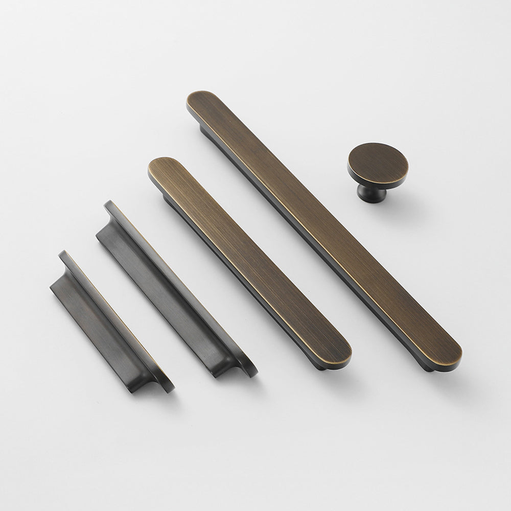 Rounded Edges Solid Brass Kitchen Cabinet Handles