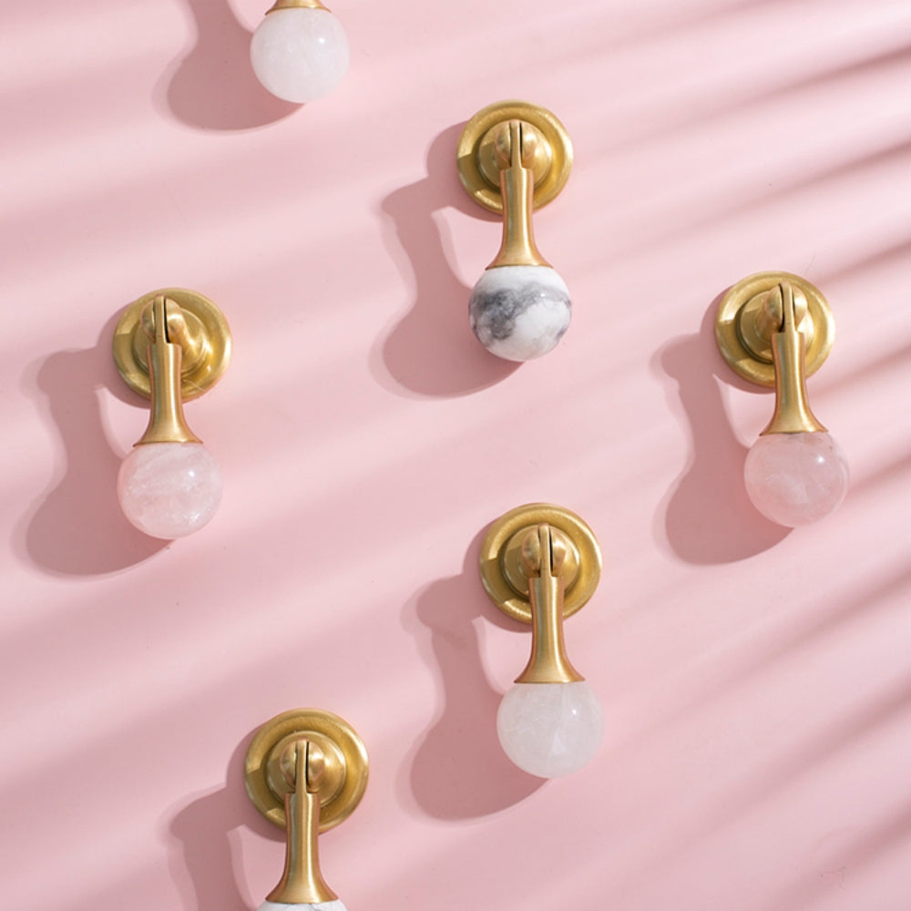 Personality Crystal Brass French Light Luxury Style Wardrobe Cabinet  Pull