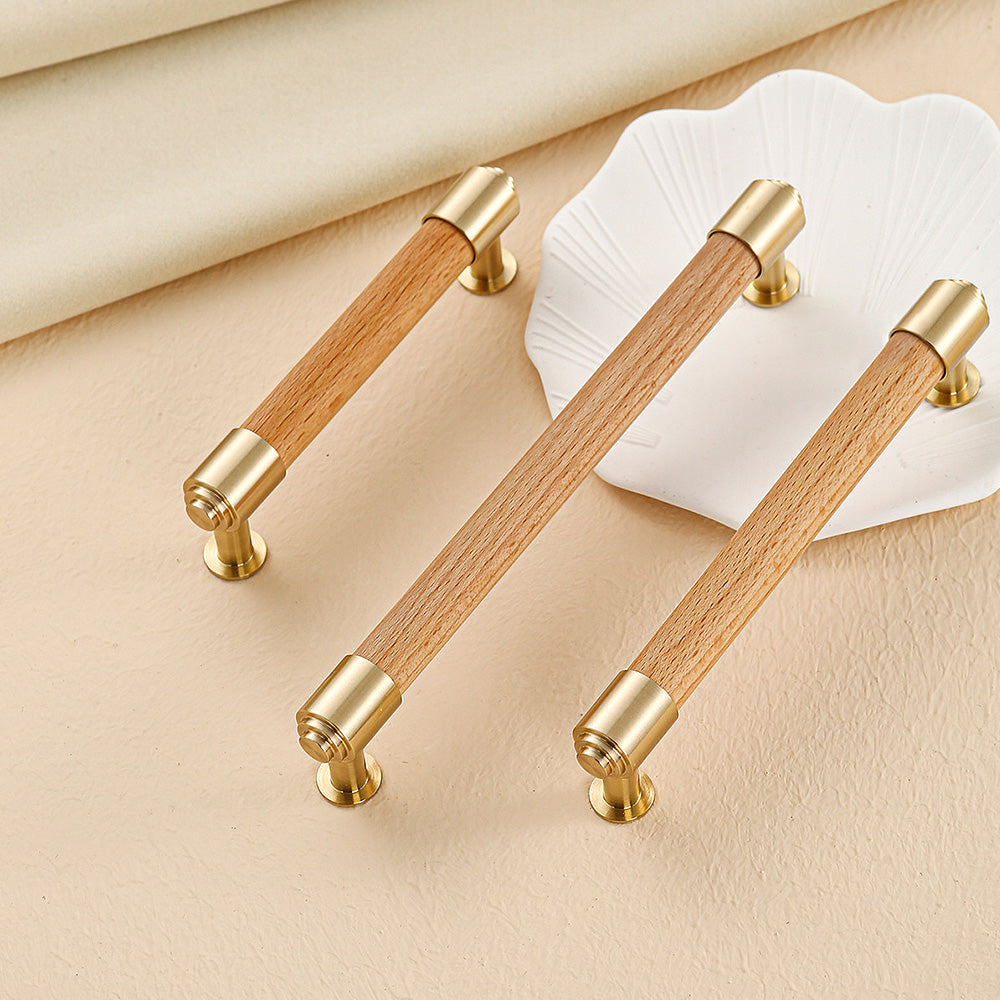 Brass Crystal Handle Cabinet Drawer Double Hole Pulls