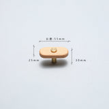 Rustic Long Beech Finish Wooden Drawer Pulls