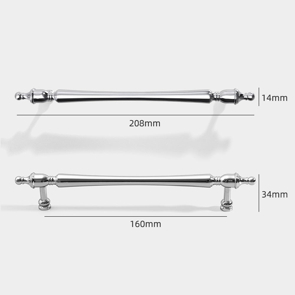 Chrome-Plated Drawer Handle Wardrobe Handle Bright Silver Cabinet Door Handle