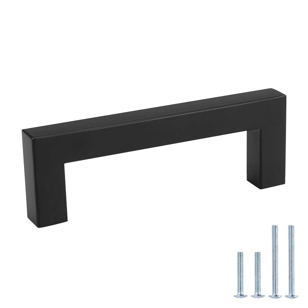 Black Square Kitchen Bar Pulls for Cabinet