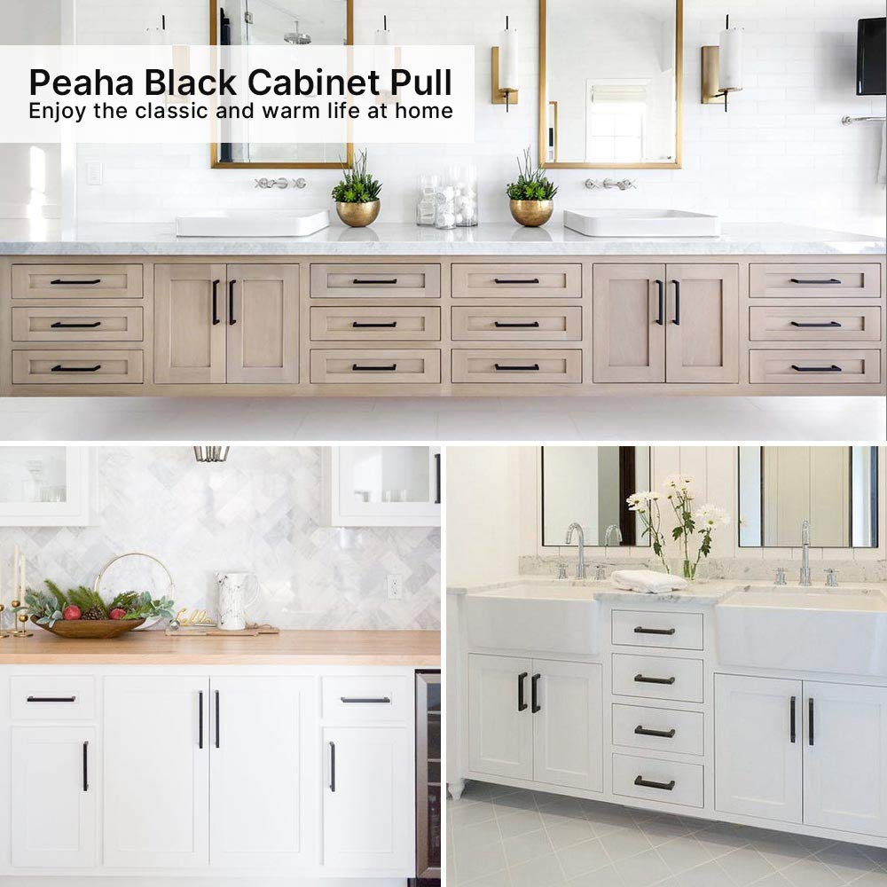 Black Square Kitchen Bar Pulls for Cabinet