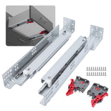 Undermount Soft Close Silver Drawer Slides with Rear mounting Bracket and Locking Devices