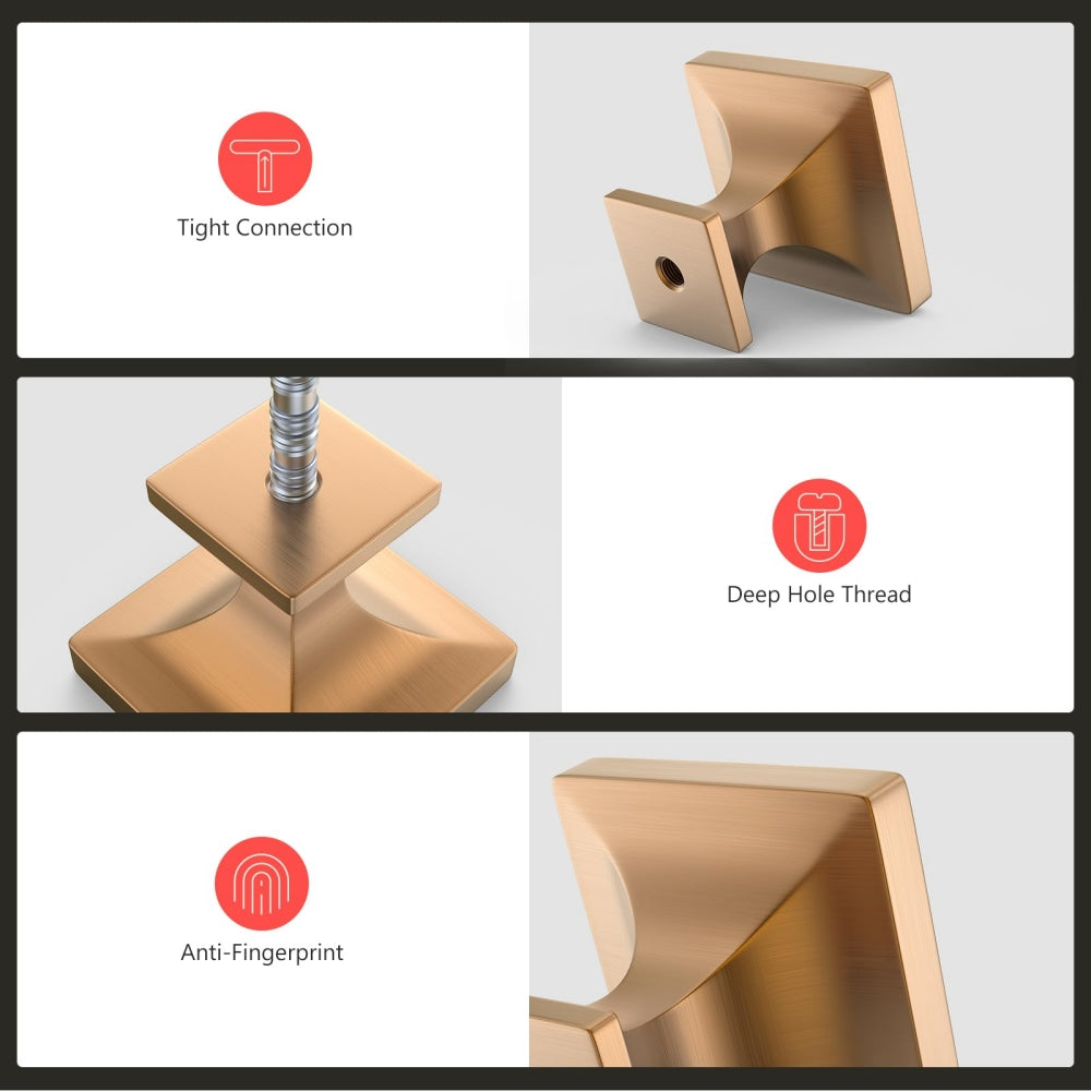 Square Zinc Alloy Kitchen Cabinet Knobs