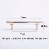 Modern Simple Luxury Silver Stainless Steel Cabinet Handles