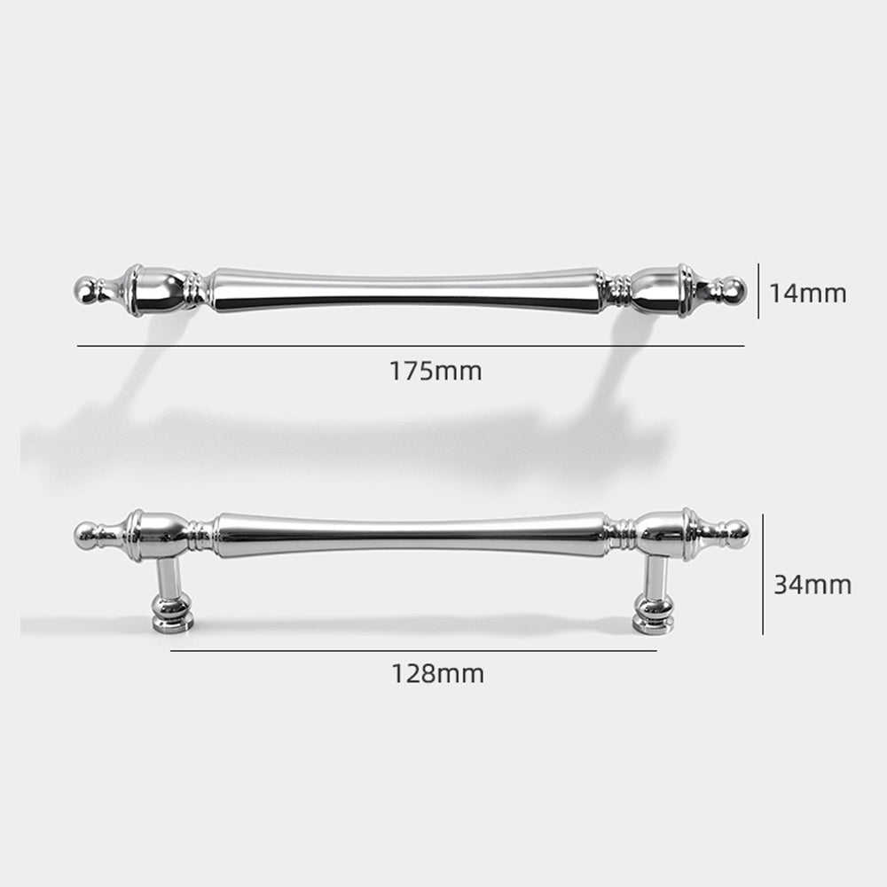 Chrome-Plated Drawer Handle Wardrobe Handle Bright Silver Cabinet Door Handle