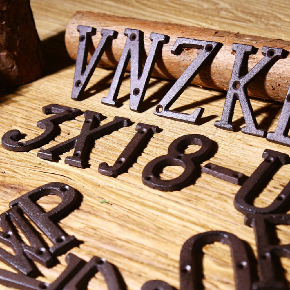 Antique Cast Wrought Iron House Alphabet Letters