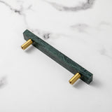 Nordic Light Luxury Marble Brass Square Cabinet Handles