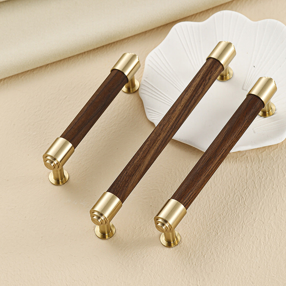 Brass Crystal Handle Cabinet Drawer Double Hole Pulls
