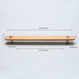 Rustic Long Beech Finish Wooden Drawer Pulls
