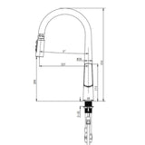 Deck Mounted Pull Out Hot Cold Mixer Kitchen Sink Faucet