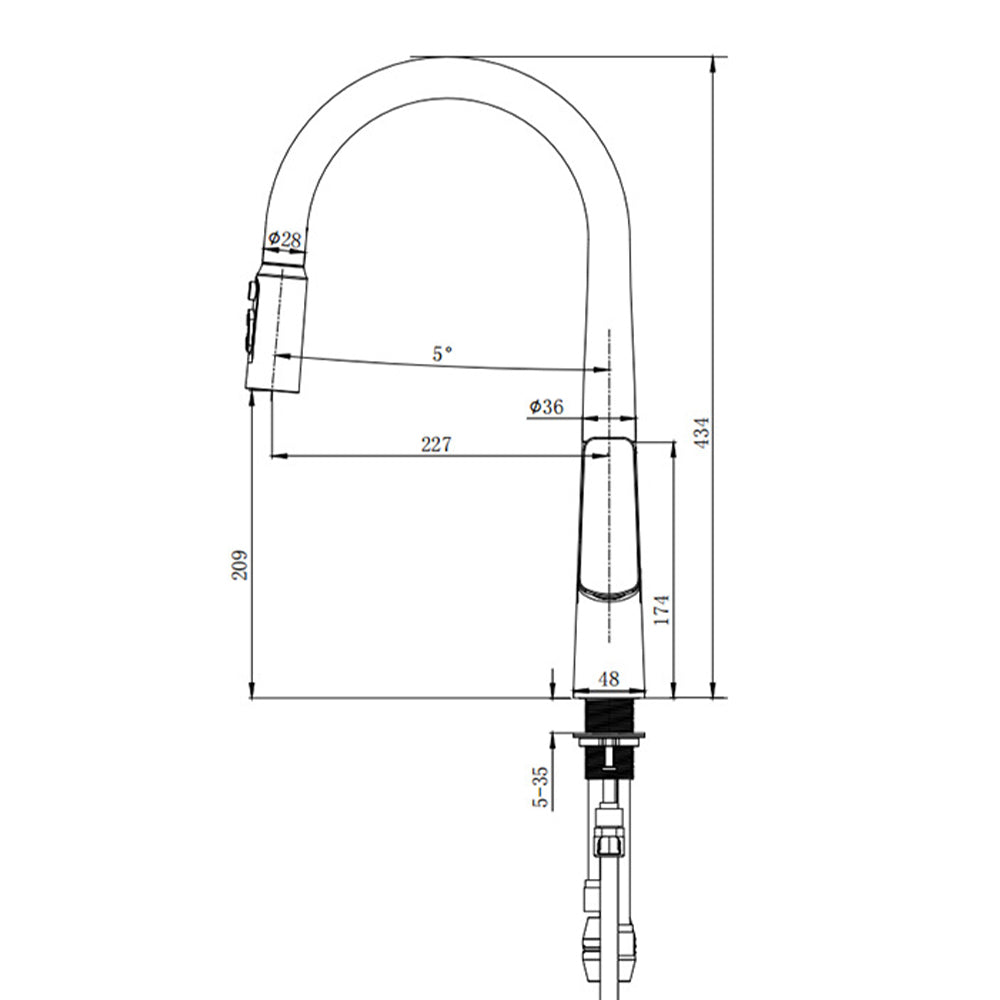 Deck Mounted Pull Out Hot Cold Mixer Kitchen Sink Faucet