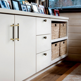 Brown & Silver Modern Brass Cabinet Drawer Handles