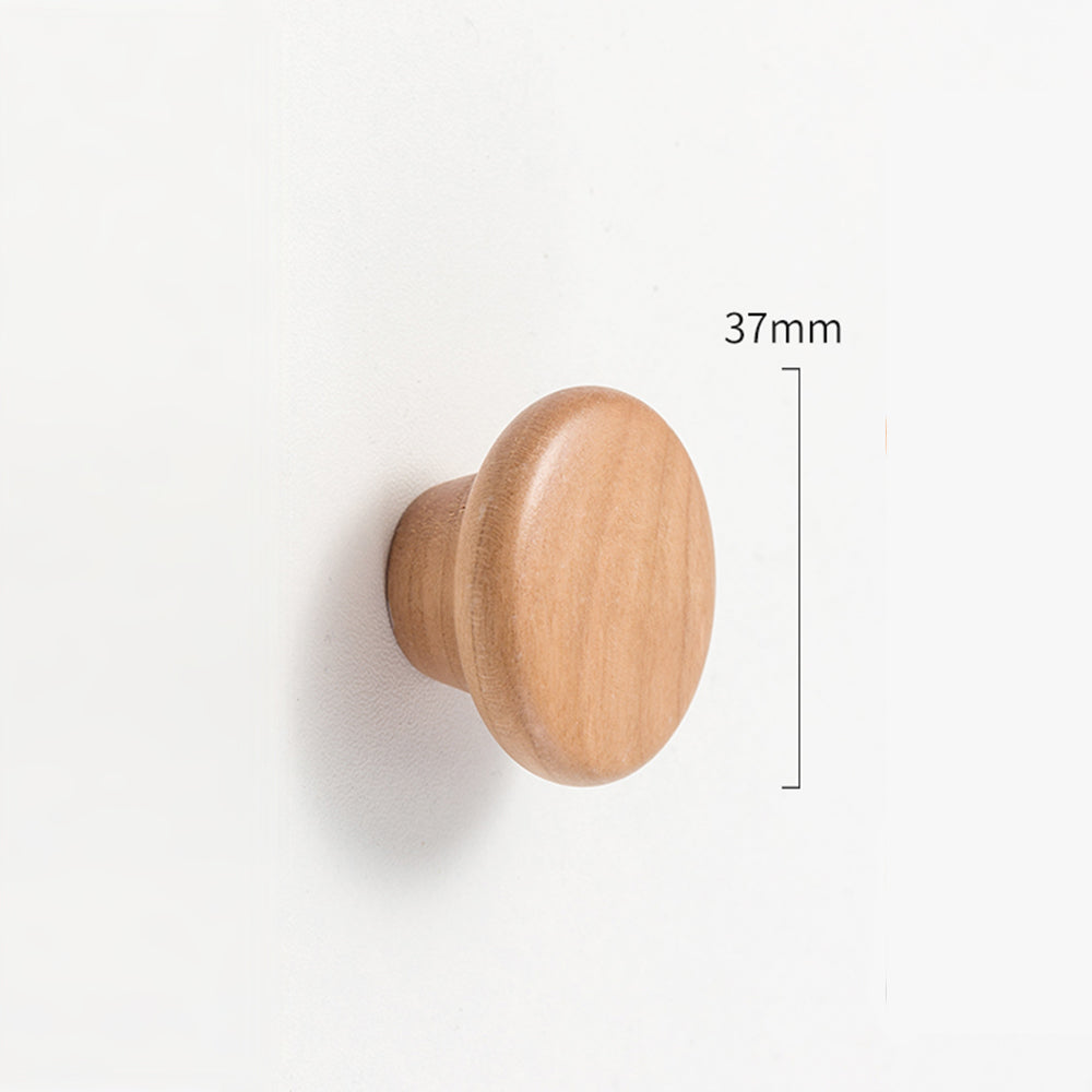 Long Solid Wood Finished Curved Arch Round Cabinet Handle for Kitchen