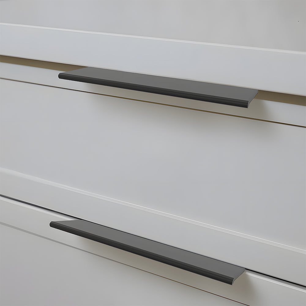 Black Kitchen Cabinet Drawer Edge Finger Pulls