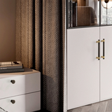 Brown & Silver Modern Brass Cabinet Drawer Handles