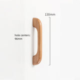 Long Solid Wood Finished Curved Arch Round Cabinet Handle for Kitchen