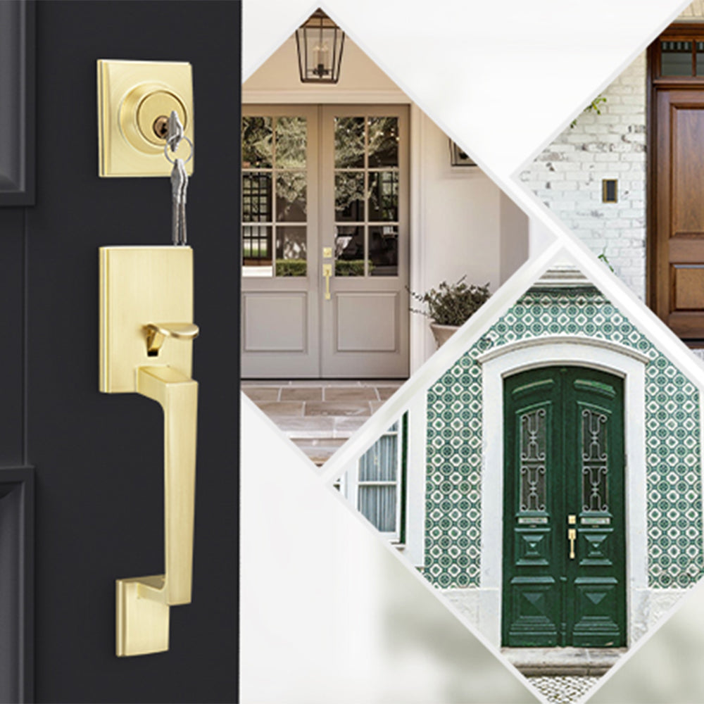 Modern Front Door Lock Reversible Entry Door Handlesets
