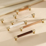 Brass Crystal Handle Cabinet Drawer Double Hole Pulls