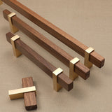 Square Wooden Walnut Kitchen Cabinet Handle
