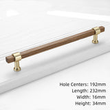 Black Walnut Square Cabinet Handles Beech Wood Drawer Pulls