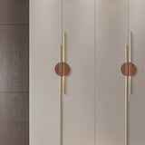A Pair of Semicircle Wooden Natural Walnut Wardrobe Pulls