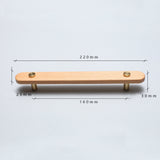 Rustic Long Beech Finish Wooden Drawer Pulls