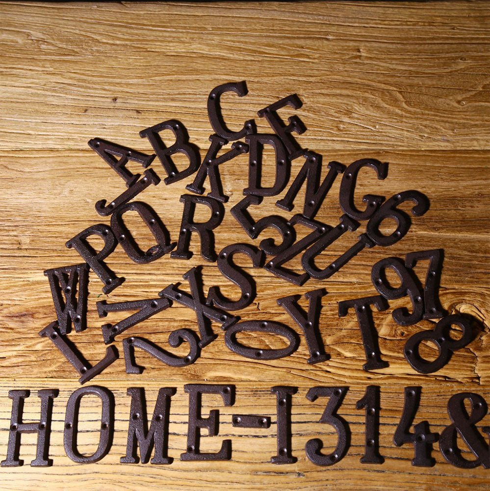 3 Inch Antique Cast Wrought Iron House Door Numbers
