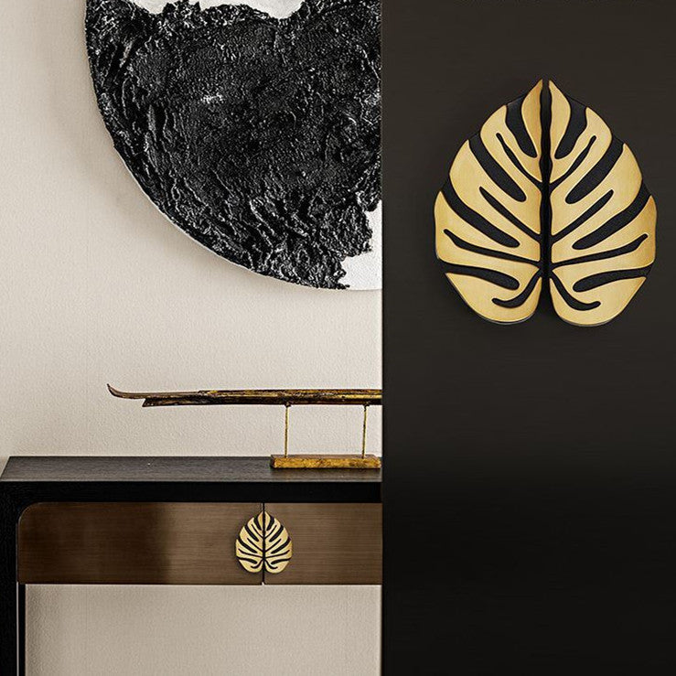 Leaf Brass Kitchen Pulls Drawer Knobs(A PAIR)