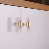 French Crystal Marble Brass Cabinet Drawer Handle