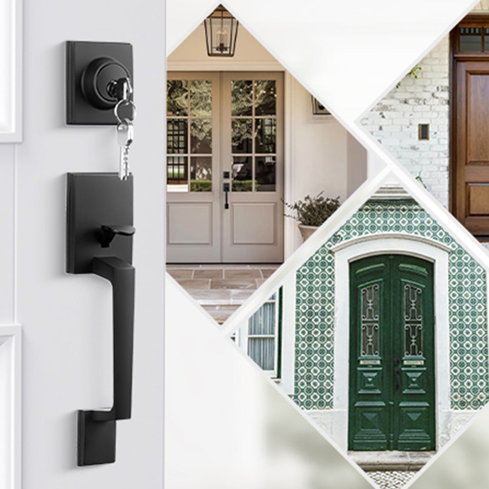 Modern Front Door Lock Reversible Entry Door Handlesets