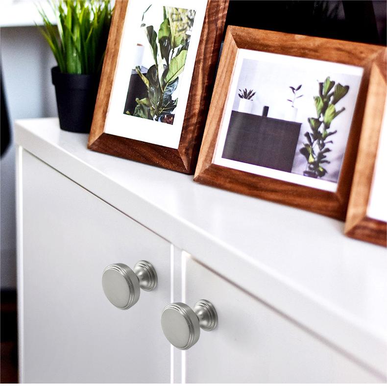 Brown & Silver Modern Brass Cabinet Drawer Handles