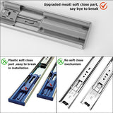 Soft Close Ball Bearing Full Extension Side Mount Drawer Slides 100 LB Load Capacity