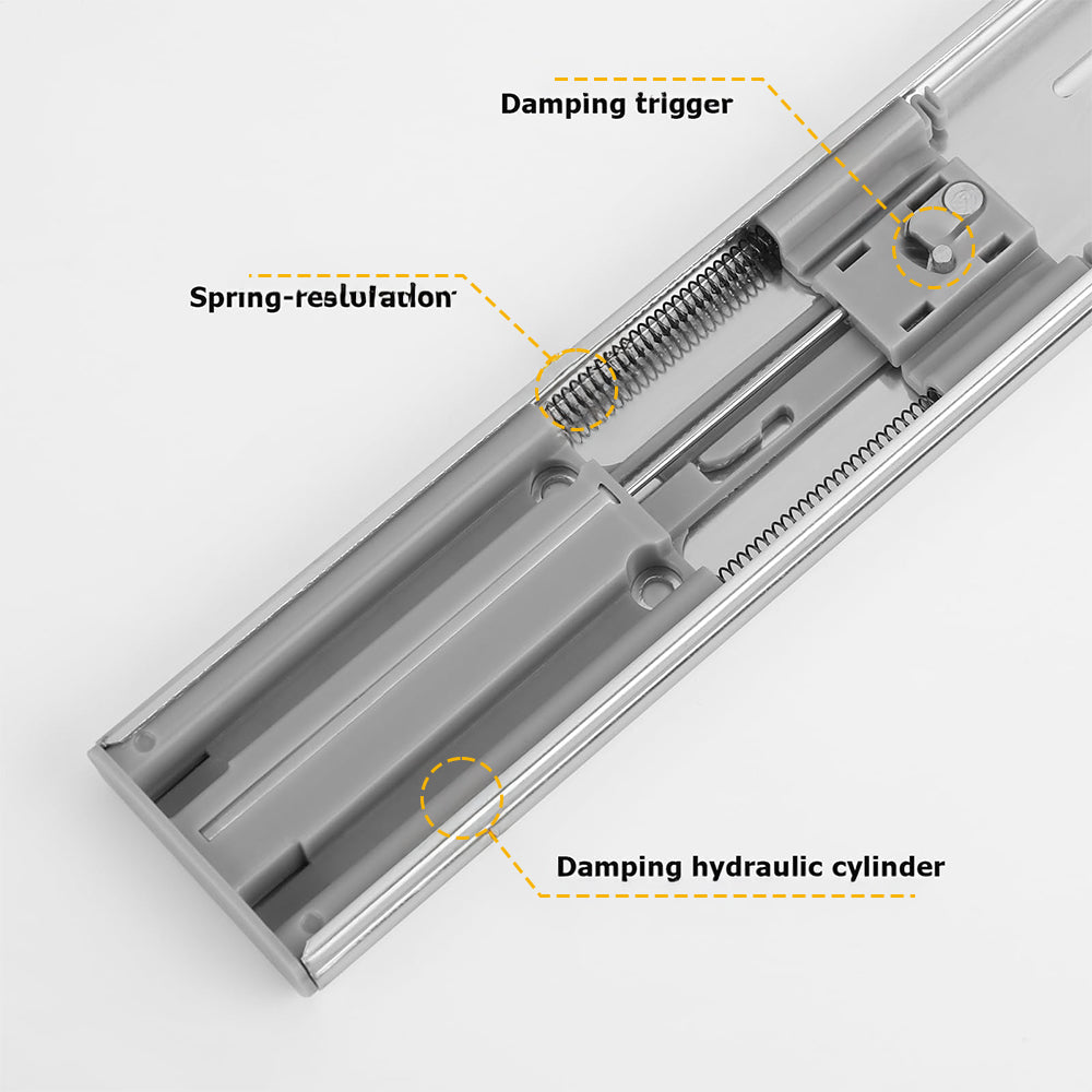 Soft Close Ball Bearing Full Extension Side Mount Drawer Slides 100 LB Load Capacity