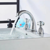 Retro Crystal Handles 3 Holes Widespread Bathroom Faucet