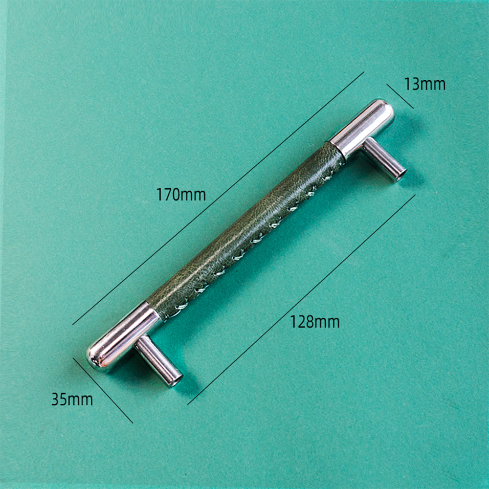 Colorful Leather Stainless Steel Cabinet Pulls for Kitchen Decor