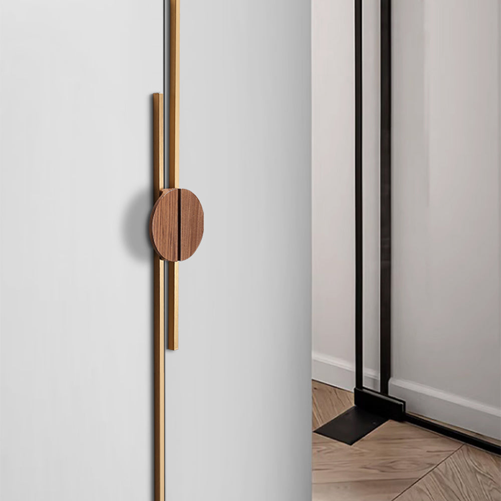 A Pair of Semicircle Wooden Natural Walnut Wardrobe Pulls