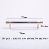 Modern Simple Luxury Silver Stainless Steel Cabinet Handles