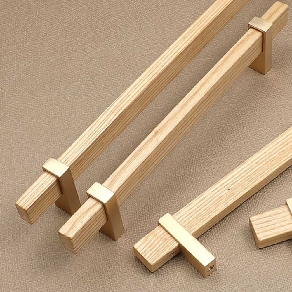 Square Wooden Walnut Kitchen Cabinet Handle