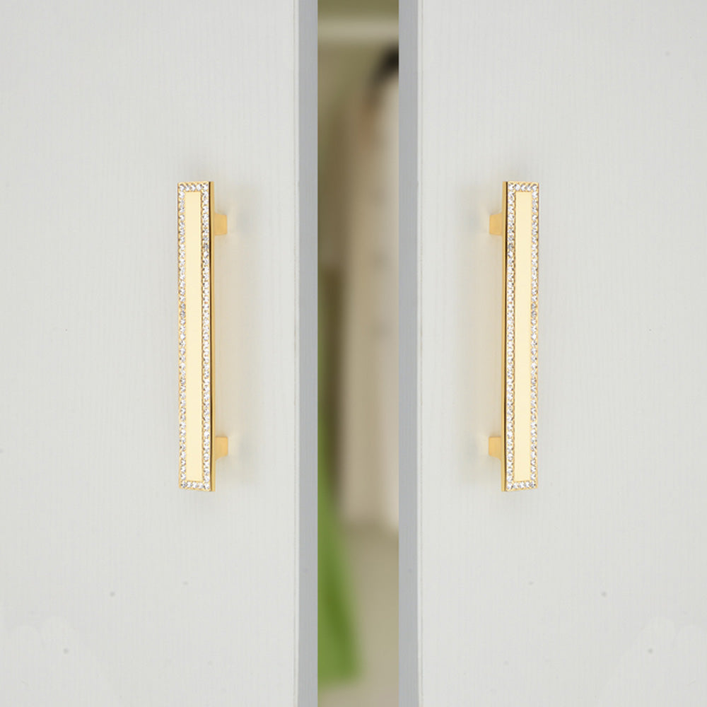 Crystal Glass Cabinet Handles Square Drawer Pulls