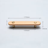 Rustic Long Beech Finish Wooden Drawer Pulls