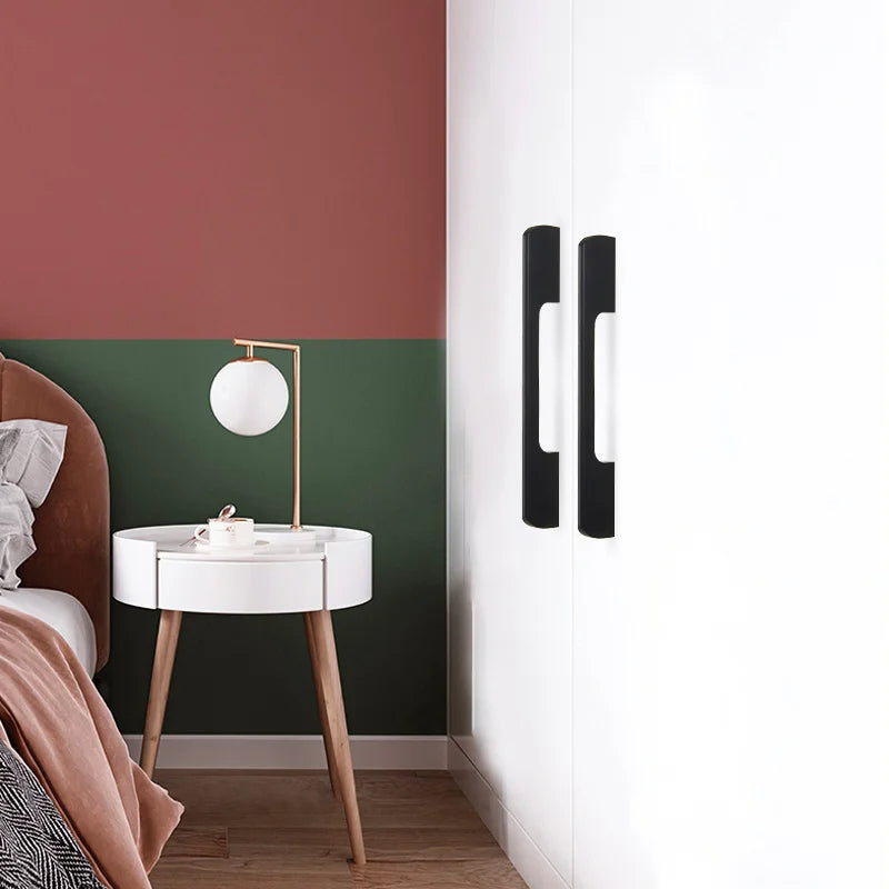 Modern Black Long Cabinet and Drawer Handles
