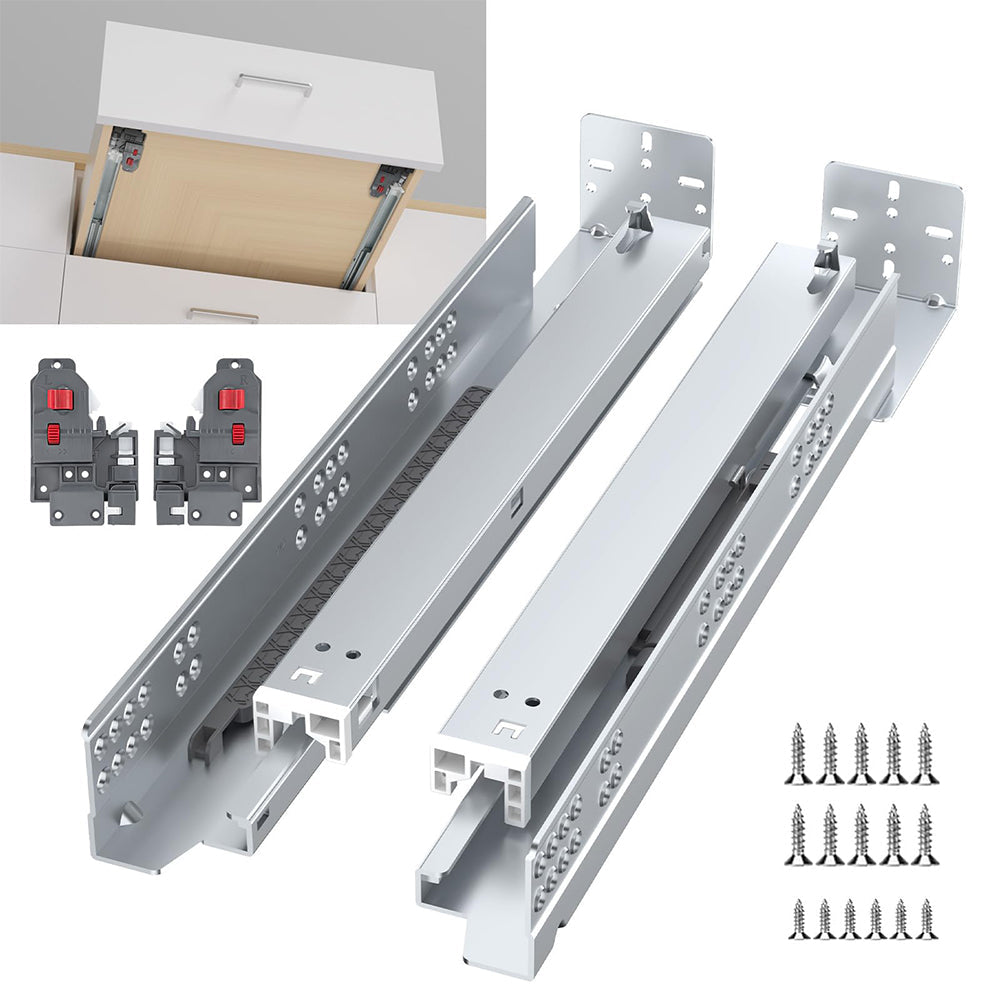 Hidden Bottom Mount Full Extension Soft Close Undermount Drawer Slides
