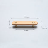 Rustic Long Beech Finish Wooden Drawer Pulls