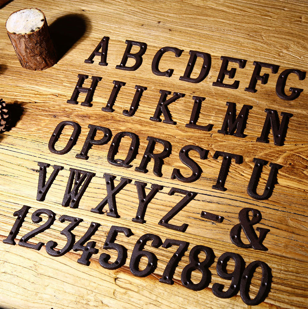 3 Inch Antique Cast Wrought Iron House Door Numbers