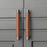 Retro Brown Leather Drawer Handles