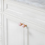 French Crystal Marble Brass Cabinet Drawer Handle
